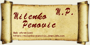 Milenko Penović vizit kartica